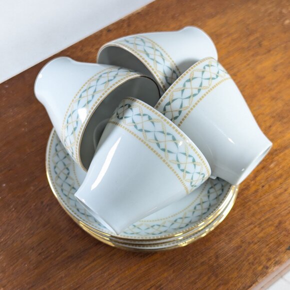 Set of 4 Bareuther Bavaria porcelain demitasse cups, Small German espresso cups - Picture 3 of 11